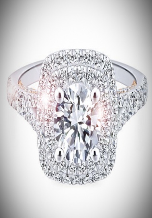 18k white rose gold round diamond engagement ring